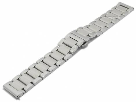 Watch strap 22mm silver stainless steel solid polished with clasp & EASY-CLICK - Bild vergrern 
