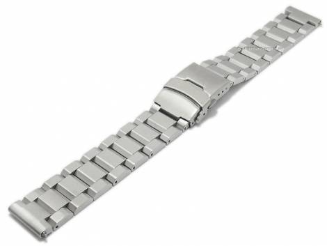 Watch strap 18mm silver stainless steel solid matt clasp with EASY-CLICK - Bild vergrern 