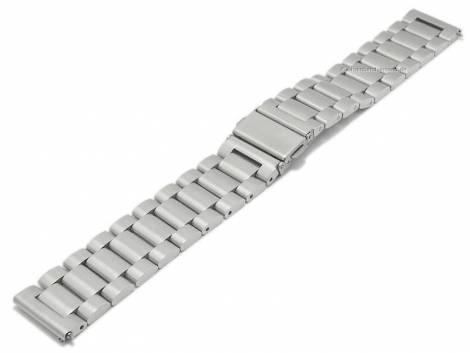 Watch strap 16mm silver stainless steel solid matt clasp with EASY-CLICK - Bild vergrern 