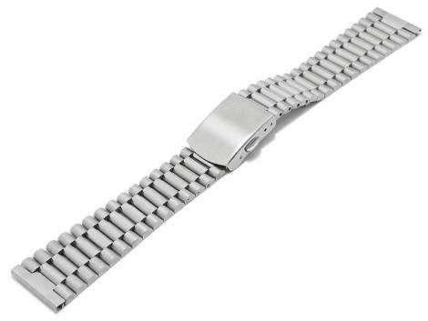 Watch strap 18mm silver stainless steel solid partly polished with clasp - Bild vergr��ern 