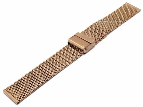 Watch strap 18mm ros golden mesh medium structure with security slide clasp - Bild vergrern 