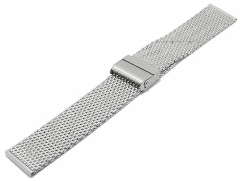 Watch strap 20mm silver mesh medium structure with security slide clasp - Bild vergrern 