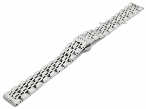 Basic watch strap 14mm silver stainless steel solid polished with butterfly clasp - Bild vergrern 