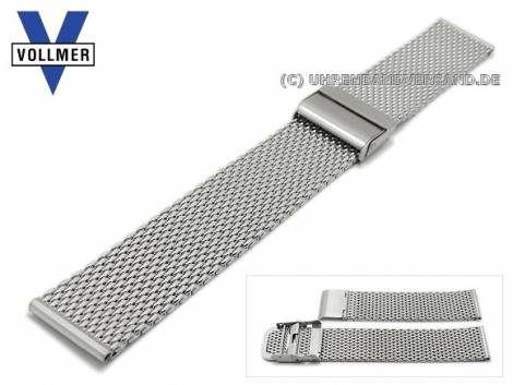 Watch strap -Heidelberg- 20mm stainless steel mesh medium structure polished by VOLLMER - Bild vergrern 