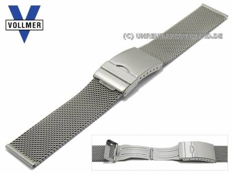 Watch strap -Ettlingen- 22mm stainless steel mesh medium structure with clasp by VOLLMER - Bild vergr��ern 