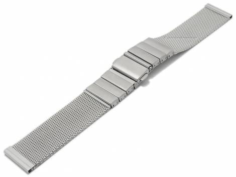 Watch strap -Eberstadt- 18mm stainless steel mesh SES fine structure with clasp by VOLLMER - Bild vergr��ern 