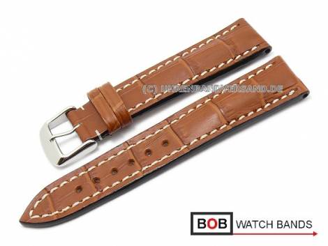 Watch band 22mm light brown Marino Gator for Breitling by BOB (width of buckle 20 mm) - Bild vergr��ern 