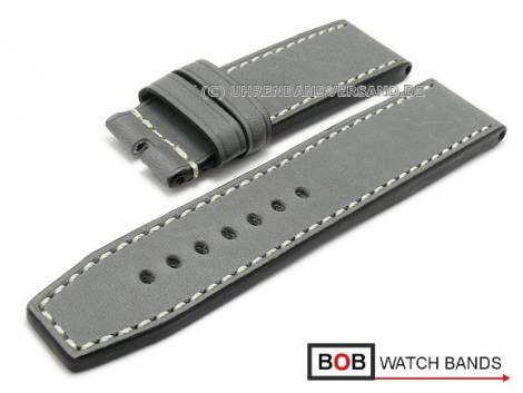 Watch band 24mm grey Marino Vintage for Panerai light stitching by BOB (width of buckle 24 mm) - Bild vergr��ern 