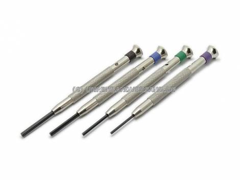 4 pieces screwdriver assortment hexagonal blade width 1,5 - 3 mm - Bild vergrern 