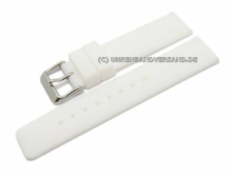 Watch strap 22mm white silicone smooth (width of buckle 22 mm) - Bild vergr��ern 