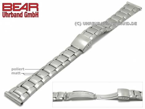 Watch strap 18mm stainless steel folded partly polished by BEAR - Bild vergr��ern 