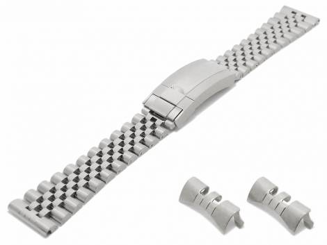 Watch strap (BrMC1985) 22mm stainless steel solid Jubilee-Style with multiple ends curved & straight by BEAR - Bild vergr��ern 