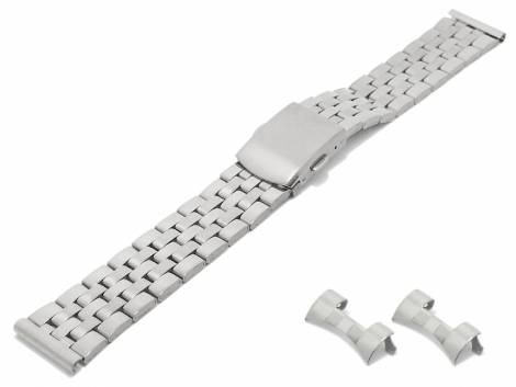 Watch strap (BrMA2106) 22mm stainless steel folded partly polished with multiple ends curved & straight by BEAR - Bild vergr��ern 