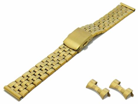 Watch strap (BrMA2106G) 22mm golden stainless steel folded partly polished with multiple ends curved & straight by BEAR - Bild vergr��ern 