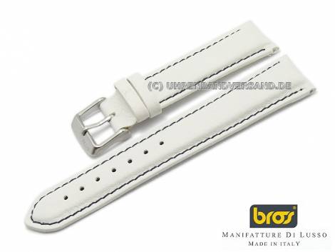 Watch strap -Sail- 20mm white Lorica matt dark blue stitching by BROS (width of buckle 18 mm) - Bild vergr��ern 