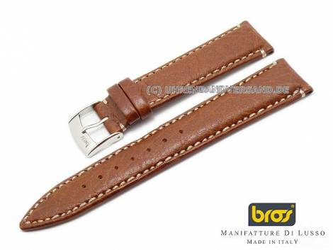 Watch strap -Rodeo- 18mm light brown bull leather light stitched by BROS (width of buckle 16 mm) - Bild vergr��ern 