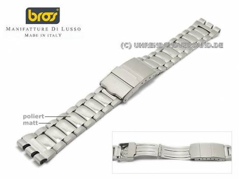 Watch strap 17mm stainless steel partly polished with security clasp for Swatch by BROS - Bild vergr��ern 