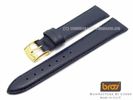 Watch strap Bros -Vitello Fantastica- 16mm dark brown smooth stitched (width of buckle 14 mm) - Bild vergr��ern 