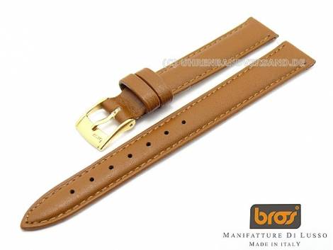 Watch strap Bros -Vitello Fantastica- 12mm light brown smooth stitched (width of buckle 12 mm) - Bild vergr��ern 