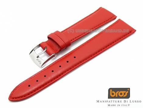 Watch strap Bros -Vitello Fantastica- 18mm red smooth stitched (width of buckle 16 mm) - Bild vergr��ern 
