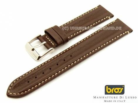 Watch strap Bros -Dolphin- 20mm dark brown padded light stitching (width of buckle 18 mm) - Bild vergr��ern 