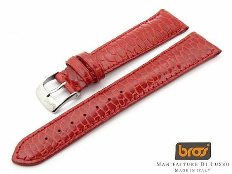 Watch strap Bros -C�zanne- 18mm red beaver leather glossy - Bild vergr��ern 