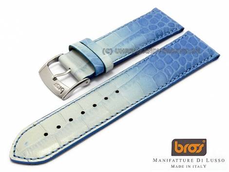 Watch strap Bros -Alligatore Lucido- 24mm blue croco-grain - Bild vergr��ern 