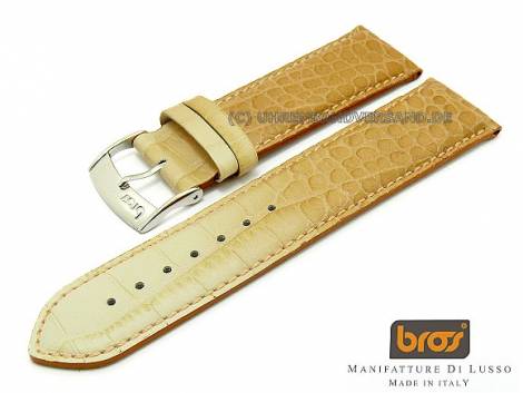 Watch strap Bros -Alligatore Lucido- 24mm light brown croco-grain - Bild vergr��ern 