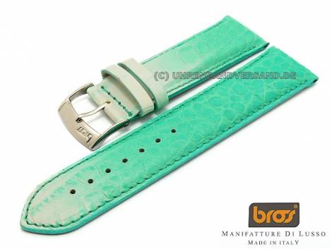 Watch strap Bros -Alligatore Lucido- 22mm turquoise croco-grain - Bild vergr��ern 