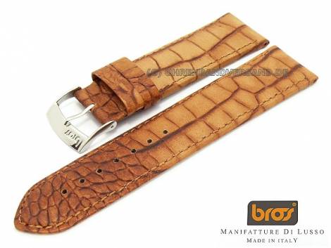 Watch strap Bros -Alligatore Speciale- 24mm light brown alligator grain (width of buckle 22 mm) - Bild vergr��ern 