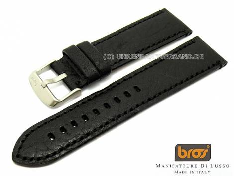 Watch strap Bros -Toro Tranciato- 22mm black (width of buckle 20 mm) - Bild vergr��ern 