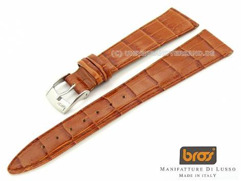 Watch strap Bros -Stampa Alligatore- 18mm brown alligator grain (width of buckle 14 mm) - Bild vergr��ern 