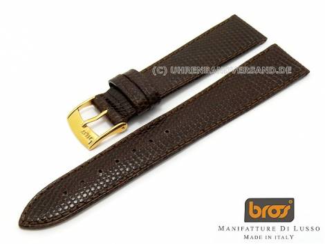 Watch strap Bros -Lucertola- 19mm dark brown lizard grain - Bild vergr��ern 