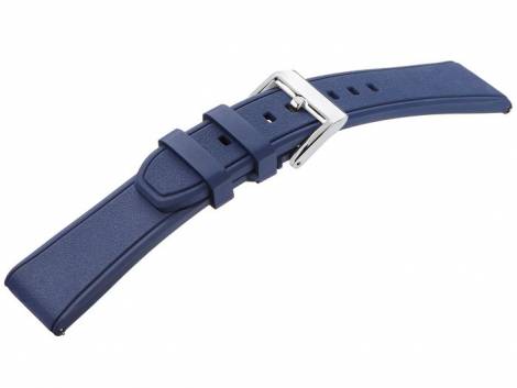 Watch strap -Rubber FKM- 22mm dark blue caoutchouc with easy click by STAILER (width of buckle 20 mm) - Bild vergr��ern 