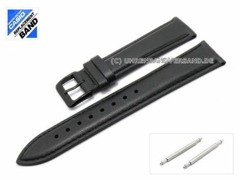 Replacement watch strap CASIO 20mm black leather (10411285) buckle black for MTP-1342L-1 - Bild vergr��ern 