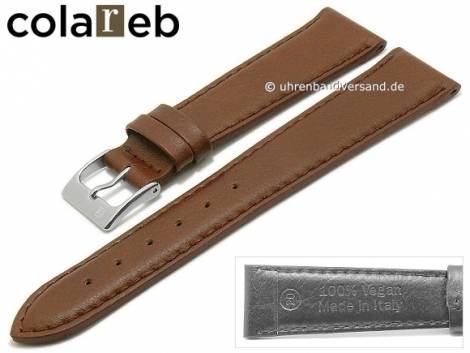 Watch strap -Sustain- 20mm dark brown synthetics leather like by COLAREB (width of buckle 16 mm) - Bild vergr��ern 