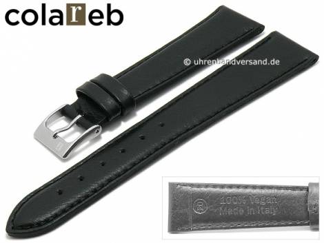 Watch strap -Sustain- 22mm black synthetics leather like by COLAREB (width of buckle 18 mm) - Bild vergrern 