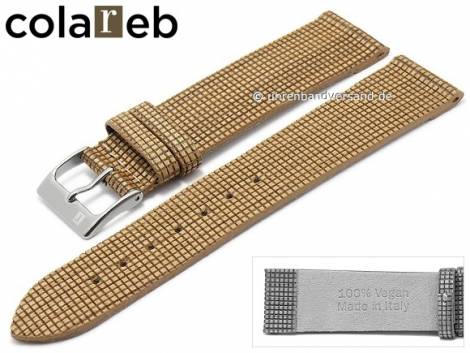 Watch strap -Wooden- 22mm light brown wood/synthetics checked pattern by COLAREB (width of buckle 20 mm) - Bild vergrern 