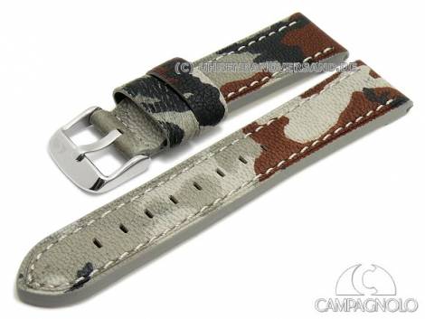 Watch strap 22mm grey lorica camouflage look stitched by CAMPAGNOLO (width of buckle 20 mm) - Bild vergr��ern 