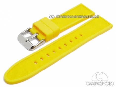 Watch strap 18mm yellow silicone with structure matt by CAMPAGNOLO (width of buckle 16 mm) - Bild vergr��ern 