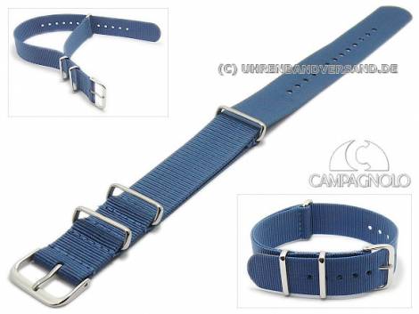 Watch strap 22mm blau synthetic/textile NATO-style one piece strap by CAMPAGNOLO - Bild vergr��ern 
