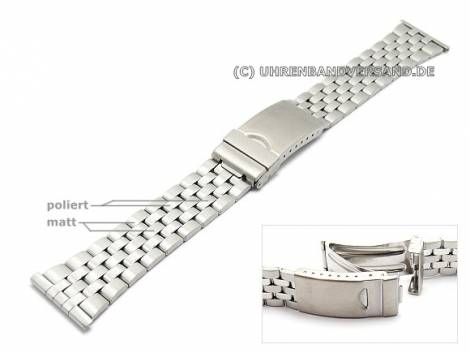 Watch band stainless steel 22mm partly polished with security clasp - Bild vergr��ern 