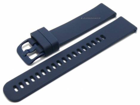 Watch strap 22mm dark blue silicone with easy click spring bars for sporty watches & smartwatches - Bild vergr��ern 
