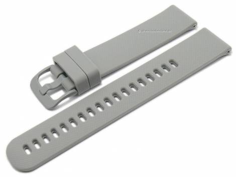 Watch strap 20mm grey silicone with easy click spring bars for sporty watches & smartwatches - Bild vergrern 