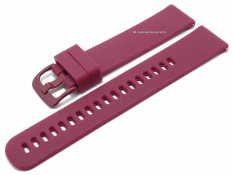 Watch strap 22mm bordeaux silicone with easy click spring bars for sporty watches & smartwatches - Bild vergr��ern 