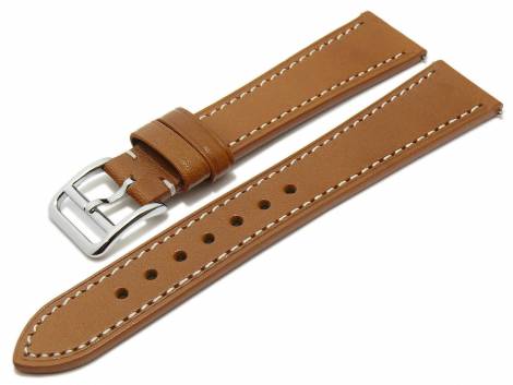 Watch strap -Boissy- 18mm light brown leather EASY-CLICK spring bars grained light stitching (width of buckle 14 mm) - Bild vergr��ern 