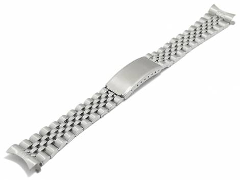Watch strap CsMB23 17mm stainless steel Jubilee style partly polished with curved ends - Bild vergr��ern 