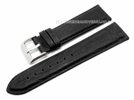 Watch strap 30mm black genuine leather grained stitched by Condor (width of buckle 28 mm) - Bild vergr��ern 