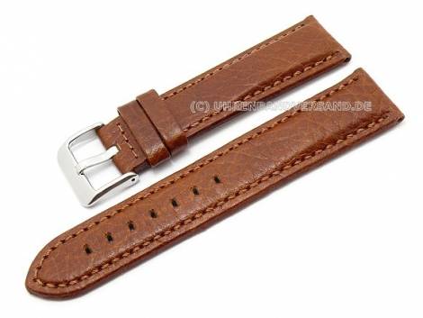 Watch strap 24mm light brown camel grain stitched by Condor (width of buckle 22 mm) - Bild vergr��ern 