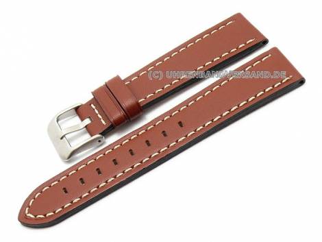 Watch strap 20mm brown calf�s leather grained stitched by Condor (width of buckle 18 mm) - Bild vergr��ern 